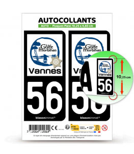 56 Vannes - Tourisme | Autocollant plaque immatriculation