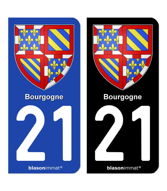 21 Bourgogne - Armoiries | Autocollant plaque immatriculation