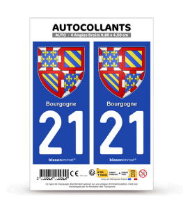 21 Bourgogne - Armoiries | Autocollant plaque immatriculation