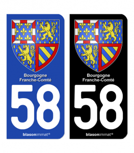 58 Bourgogne-Franche-Comté - Armoiries | Autocollant plaque immatriculation