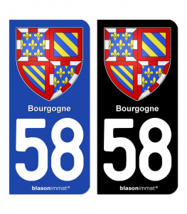 58 Bourgogne - Armoiries | Autocollant plaque immatriculation