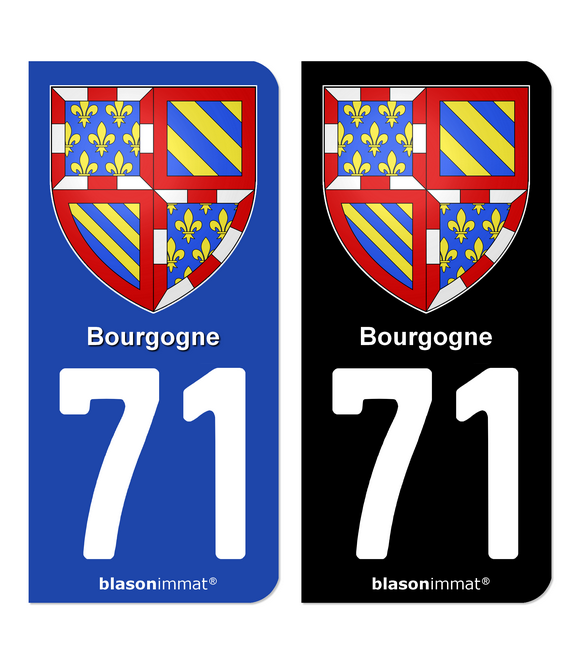 71 Bourgogne - Armoiries | Autocollant plaque immatriculation