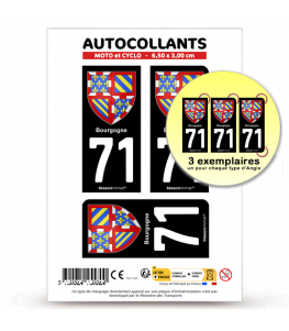 71 Bourgogne - Armoiries | Autocollant plaque immatriculation