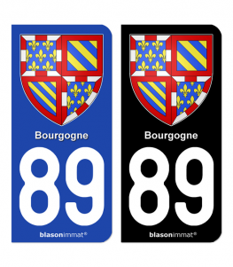 89 Bourgogne - Armoiries | Autocollant plaque immatriculation