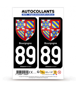 89 Bourgogne - Armoiries | Autocollant plaque immatriculation