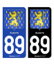 89 Auxerre - Armoiries | Autocollant plaque immatriculation