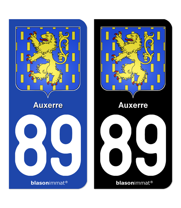 89 Auxerre - Armoiries | Autocollant plaque immatriculation