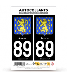 89 Auxerre - Armoiries | Autocollant plaque immatriculation