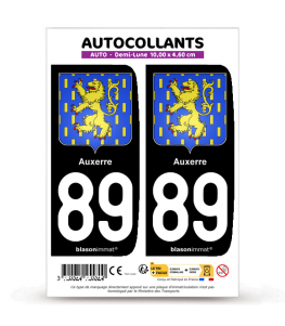 89 Auxerre - Armoiries | Autocollant plaque immatriculation