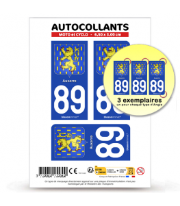 89 Auxerre - Armoiries | Autocollant plaque immatriculation