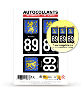 89 Auxerre - Armoiries | Autocollant plaque immatriculation