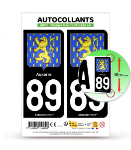 89 Auxerre - Armoiries | Autocollant plaque immatriculation