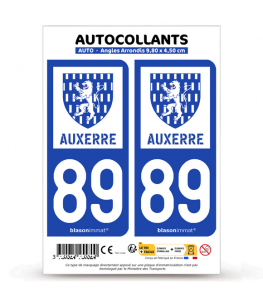 89 Auxerre - Ville | Autocollant plaque immatriculation