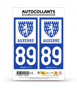 89 Auxerre - Ville | Autocollant plaque immatriculation