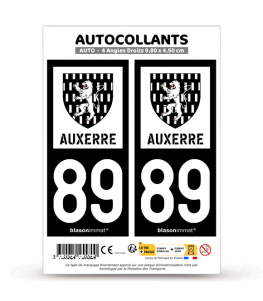 89 Auxerre - Ville | Autocollant plaque immatriculation