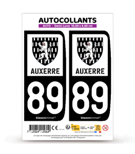 89 Auxerre - Ville | Autocollant plaque immatriculation