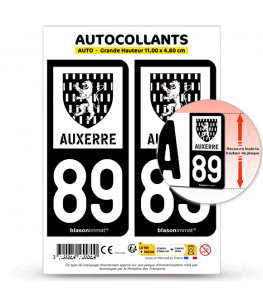 89 Auxerre - Ville | Autocollant plaque immatriculation