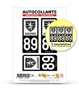 89 Auxerre - Ville | Autocollant plaque immatriculation