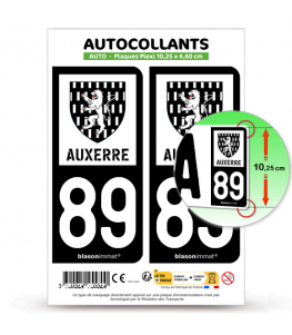 89 Auxerre - Ville | Autocollant plaque immatriculation