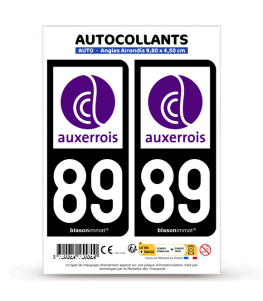 89 Auxerre - Agglo | Autocollant plaque immatriculation