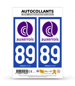 89 Auxerre - Agglo | Autocollant plaque immatriculation