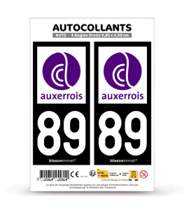 89 Auxerre - Agglo | Autocollant plaque immatriculation