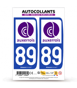 89 Auxerre - Agglo | Autocollant plaque immatriculation