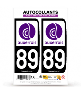 89 Auxerre - Agglo | Autocollant plaque immatriculation