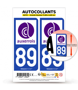 89 Auxerre - Agglo | Autocollant plaque immatriculation