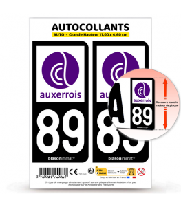 89 Auxerre - Agglo | Autocollant plaque immatriculation