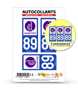 89 Auxerre - Agglo | Autocollant plaque immatriculation