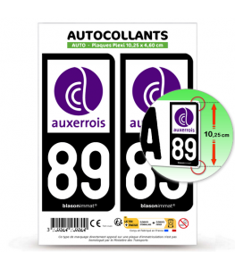 89 Auxerre - Agglo | Autocollant plaque immatriculation