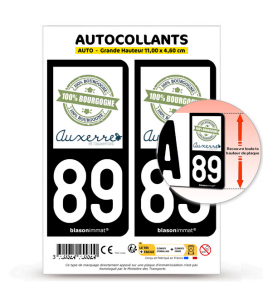 89 Auxerre - Tourisme | Autocollant plaque immatriculation