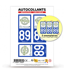 89 Auxerre - Tourisme | Autocollant plaque immatriculation