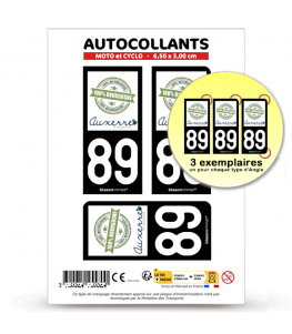 89 Auxerre - Tourisme | Autocollant plaque immatriculation