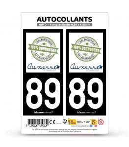 89 Auxerre - Tourisme | Autocollant plaque immatriculation