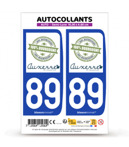 89 Auxerre - Tourisme | Autocollant plaque immatriculation