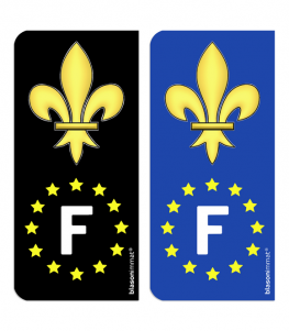 F Fleur de Lys - Identifiant Européen | Autocollant plaque immatriculation