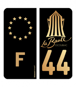 Duo 44 La Baule - Ville en Or et F | Autocollant plaque immatriculation