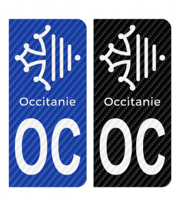 OC Occitanie Croix - Carbone-Style | Stickers plaque immatriculation