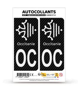 OC Occitanie Croix - Carbone-Style | Stickers plaque immatriculation