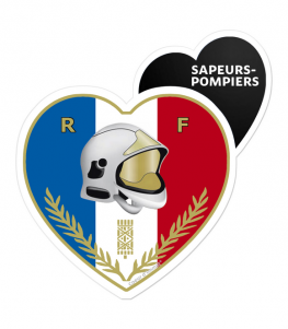 Sapeurs-Pompiers - Blason | Autocollant Coeur j'aime