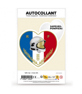 Sapeurs-Pompiers - Blason | Autocollant Coeur j'aime