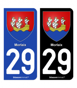 29 Morlaix - Armoiries | Autocollant plaque immatriculation