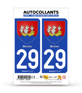 29 Morlaix - Armoiries | Autocollant plaque immatriculation