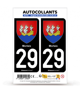 29 Morlaix - Armoiries | Autocollant plaque immatriculation