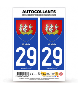 29 Morlaix - Armoiries | Autocollant plaque immatriculation