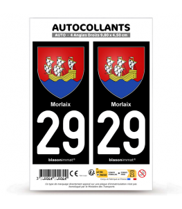 29 Morlaix - Armoiries | Autocollant plaque immatriculation