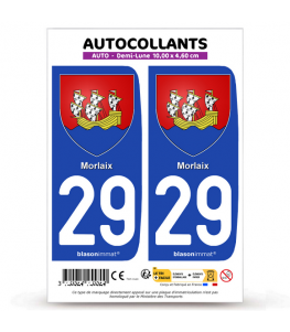 29 Morlaix - Armoiries | Autocollant plaque immatriculation