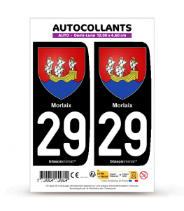 29 Morlaix - Armoiries | Autocollant plaque immatriculation